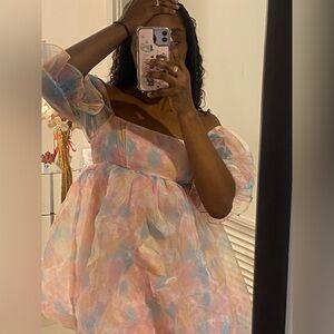 Pastel Off-Shoulder Dress